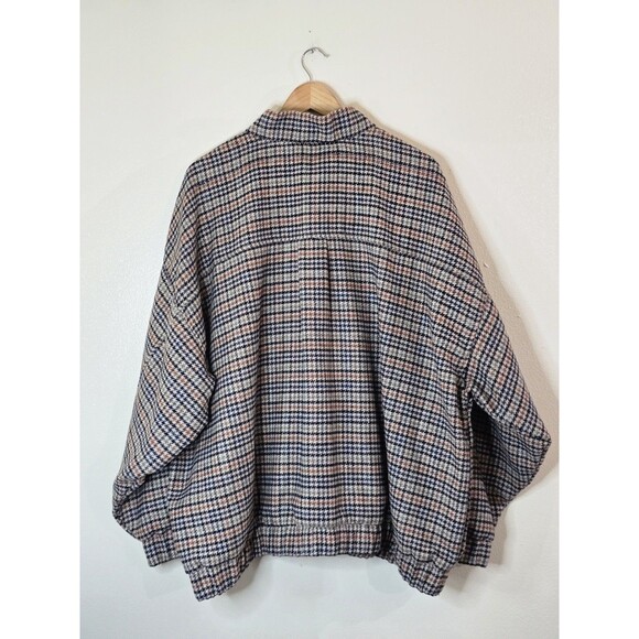 Old Navy Houndstooth Bomber Jacket Short Lined Plus Womens Size 3X Brown - Picture 7 of 11